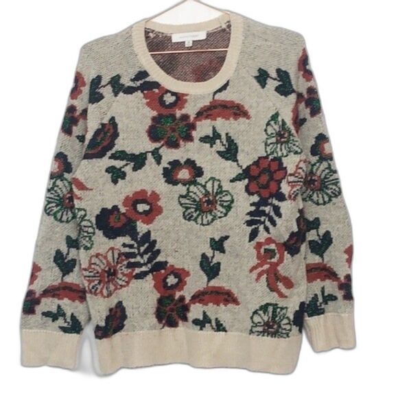 Madison Grey floral sweater metallic accents like new medium 22E - Picture 1 of 5